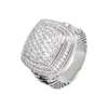 Designer David Yumans Yurma Yurma Jewelry Square 17mm Zircon Imitation Diamond Style Fashion Twisted Thread Ring Smycken