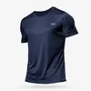 Herren-T-Shirts, Sommer-Sport-T-Shirt, Eisseide, locker, schnell trocknend, Fitness, halbe Ärmel, großes Hemd, lässig, kühl, atmungsaktiv, kurz