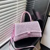 Borsa a clessidra retrò Borsa da donna portatile con diamanti luminosi Borsa da donna a tracolla monospalla di fascia alta ed elegante