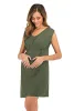 Dresses Women's Maternity Pregnancy Dresses Sleeveless Vneck Solid Color Dress Comfortable New Mom Clothes Comfortable Dresses