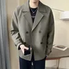 Männer Jacken Für Männer Mode Koreanische Luxus Kleidung Drehen Unten Kragen Casual Jacke Slim Fit Zweireiher Mäntel Männlich 3 farben