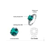 Yüzükler Jewelrypalace Vintage 2.1ct Yastık Simüle Nano Emerald 925 STERLING Gümüş Nişan Yüzüğü Kadınlar için Güzel Yıldönümü Hediyesi