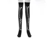 Kobiet Socks Halloween szkielet długie kolano wysokie kostiumy maskarada karnawał cosplay miękkie uda seksowne pończochy