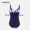 Maillots de bain pour femmes HOMGAO Blue Print Femmes One Piece Maillot de bain Sexy Plus Taille Push Up Maillot de bain Tummy Control BodyH2422088