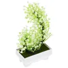 Decorative Flowers Artificial Potted Plant Office Decor White And Green Theoffice Plastic Faux Plants