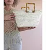 Kvällspåsar 2024 STACH SUMMER MOROCCAN PALM BACKE BAG Women Handmade Natural Oval Beach Big Tote Handväska Akrylkoppling