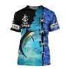 Men's T Shirts Hipster Beautiful Pike Fishing Art Short Sleeve Handsome Men 2024 3D Print Harajuku Casual Summer Unisex Shirt