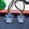 Wisiorki 1 PC FengbaOWU Natural Stone Rock Quartz Ninetailed Fox Pendant Crystal rzeźbiony zwierzę zwierzęta Biżuteria mody dla kobiet