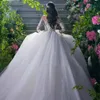 Classic Sheer Neck Ball Gown Wedding Dresses 2024 Full Sleeve Appliques Court Train Princess Bridal Gowns 328 328