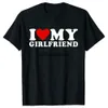 Men's T-Shirts I Love My Boyfriend Clothes Girlfriend T Shirt So Please Stay Away From Me Funny BF GF Saying Quote Valentine Tee TopsH24220