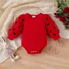 Zestawy odzieżowe Urodzony maluch niemowlę dziewczynki strój serce Romper z kreskówkowym królikiem