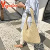 Totes Yogodlns Sommer Str Tasche Für Frauen Gewebte Handgemachte Handtasche Große Kapazität Dame Tote Urlaub Strand Tasche Rattan Schulter Tasche Bolsa t240220