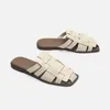 Slippers Spring And Summer Half Wear Casual Woven Flat Non-slip Sandals Woman P390