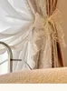 Curtain French Romantic Retro Lace Pink Velvet Fine Glitter Pearl Luxury Curtains for Living Room Bedroom Dining Tulle Window Blackout