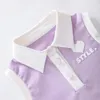 Clothing Sets Retail 2024 Baby Girls Summer Teenage Sports Top Skirts Shorts Princess Fashion Suits 4-12 T