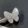 Klavertje vier ketting Designer dames originele kwaliteit kettingen volledige diamanten vlinderkraagketting dames 925 puur verzilverd
