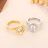 Cluster Rings Women Charm Gold Color Stainless Steel Cubic Zircon Wedding Bands For Jewelry Wholesale