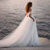 Wedding Dresses Beach Bridal Gowns Spaghetti Strap Off the Shoulder Wedding Gown Lace Appliques Beaded Robe de mariee