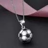 Hängen 925 Sterling Silver Charm Football Necklace Men Boy Children Women Soccer Pendant CLAVICLE CHAIN ​​SPORTY STIL 925 Silver smycken