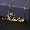 Colliers Nom personnalisé pendentif collier pour femmes personnalisé or en acier inoxydable couronne coeur plaque signalétique colliers ras du cou bijoux cadeau