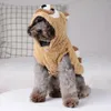 Vêtements pour chiens chiot vêtements pour animaux de compagnie à capuche mignon doux et chaud pull chemise automne hiver manteau chien mode combinaison