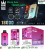 Оригинальный Bang Box 18000 Слойка Одноразовая слойка 18k 15K 12K Vapes Pen 26 мл 18000 Электронная сигарета 0% 2% 3% 5% DUAL MESH Испаритель Перезарядка Сетчатая катушка Vape Pen Puff