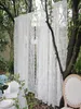 Cortina de renda externa estilo alemão flor branca cortina de bolso com haste transparente