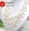 Colliers Qingmos collier de perles noires naturelles pour femmes avec 67mm ronde d'eau douce 20 brins de perles étoilées 18 "collier ras du cou 5060