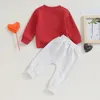 Ensembles de vêtements My First Valentines Day Baby Boy Outfit Enfant Pantalon Set Mama S Crewneck Sweatshirt Jogger Automne Vêtements d'hiver