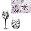 Vino da vino Four Seasons Tree Painted Art Glass per gli amanti