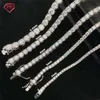 قلادة Moissanite بالجملة كاملة الحجم 2-6 ملم من التنس سلسلة Dropshipping 925 Silver VVS الماس Mens Moissanite قلادة التنس