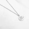 Pendants KALETINE 925 Sterling Silver Heart Love OM Necklace Minimalist Ohm Aum Charm Meditation Necklace Long Yoga Necklace Jewelry