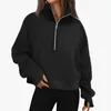 New Women Autumn Winter Solid Colors Loose Jacket Zippered Long Sleeved Hoodie Short Coat Pullover