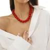 Halsband, leichte Perlen, langlebige Acryl-Perlen-Halskette, kurzer trendiger Halsschmuck, Geschenk für Fashionistas F19D
