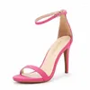 Sandals Women Summer Sexy Ankle Strap Pumps Open Toe Stiletto Classic Elegant 9cm Mid High Heels Party Dress Wedding Shoes