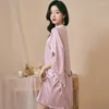 Vêtements de nuit pour femmes 2pcs Peignoir Robe Costume Été Femmes Robe Ensemble Loungewear Sexy Dentelle Chemise de nuit Kimono Mariée Robe de maison