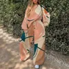 Kadınların Trailtsits Tasarımcı Sıradan Yuvarlak Boyun Gevşek Baskı Temel Kadın Kazak Seti Moda Hoodies ve Sweetpants Setleri Takım D2ZE#