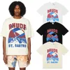 INS HOT 23SS春夏TシャツアメリカンラグジュアリーRHUDEスケートボードメンズデザイナー女性カジュアルTシャツグッドTシャツ米国サイズ＃9909SITU SITU P6A1