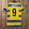 1998 1999 2000 Parma Calcio Maglie da calcio da uomo CRESPO CANNAVARO BAGGIO ASPRILLA Home Maglia da calcio gialla blu Manica corta Adulto