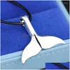 Pendant Necklaces Wholesale 10Pcs/Lot Fashion Whale Tail Necklace Gift Hj07 Drop Delivery Jewelry Pendants Dhjxs