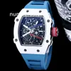 RM67-02 Carbon TPT Automatic Mens Watch Luxury Ultrathin Wristwatch Sapphire Crystal Tonneau Designer Watches Waterproof