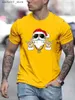 Herr t-shirts Santa Claus tryckt t-shirt för män mode trend överdimensionerade t-shirts hiphop harajuku streetwear casual o-hals kort ärm toppar q240220