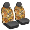 Coprisedili per auto Design a margherita arancione Copri gilet anteriore universale Set da 2 pezzi Accessori antiscivolo facili da installare per berlina