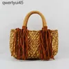 Totes New water yacint grass woven tassel womens bagH24220