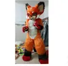 Long Fur Husky Dog Fox Mascot Costume Fursuit Halloween Suit with Mask for Adult Party Halloween Dress