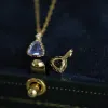 Necklaces ITSMOS s925 Sterling Silver 14k Gold Plated Necklace Female Tanzanite Zircon Light Luxury Jewelry Simple Necklace for Women