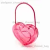 Totes Fashion Transparent Love Hearts Shape Women Handbags Designer Clear Pvc Box Party Bag Red Female Evening Purses T240220