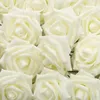 Têtes de roses artificielles en mousse, 50 pièces, 8cm, fausses fleurs décoratives pour Bouquet de fête de mariage, fausse couronne artisanale, fournitures pour Scrapbook, DIY bricolage