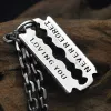 Pendants Unibabe S925 Sterling Silver Retro Couple Blade Pendnat Thai Silver Creative Punk Blade Letter Pendant Man Woman Jewelry