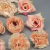 Dekorativa blommor 44x Champagne Artificial Silk Flower Combo Set Fake Head For Diy Party Baby Shower Wedding Decor